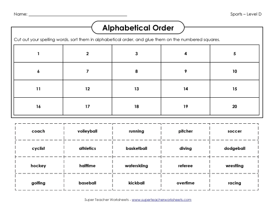 ABC Order - ABC Order: Cut and Glue ABC Order - ABC Order: Cut and Glue