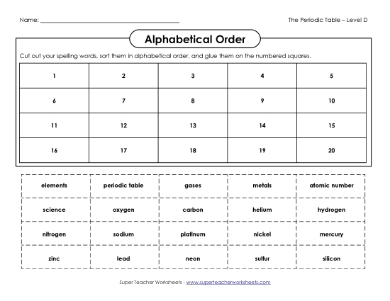 ABC Order - ABC Order: Cut and Glue ABC Order - ABC Order: Cut and Glue