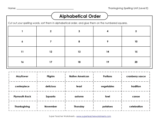 Alphabetical Order - ABC Order: Cut & Glue Alphabetical Order - ABC Order: Cut & Glue