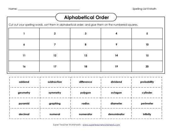 ABC Order - ABC Order: Cut and Glue ABC Order - ABC Order: Cut and Glue