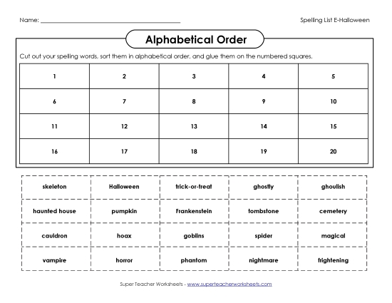 Alphabetical Order - ABC Order: Cut and Glue Alphabetical Order - ABC Order: Cut and Glue