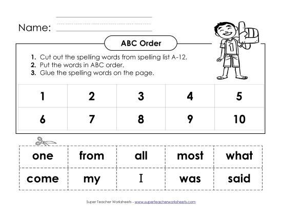 ABC Order - ABC Order: Cut and Glue (A-12) ABC Order - ABC Order: Cut and Glue (A-12)