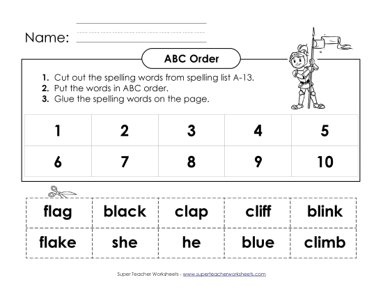 ABC Order - ABC Order: Cut and Glue (A-13)