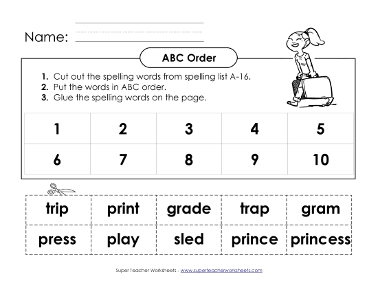 ABC Order - ABC Order: Cut and Glue (A-16) ABC Order - ABC Order: Cut and Glue (A-16)
