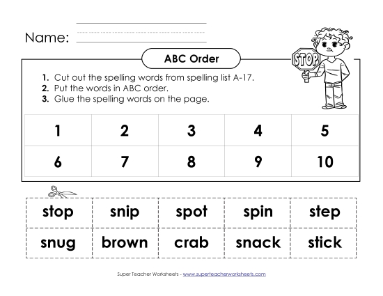 ABC Order - ABC Order: Cut-and-Glue (A-17)