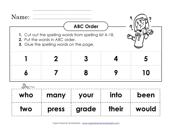 ABC Order - ABC Order: Cut and Glue (A-18)