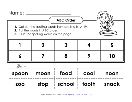 ABC Order - ABC Order: Cut and Glue (A-19) ABC Order - ABC Order: Cut and Glue (A-19)