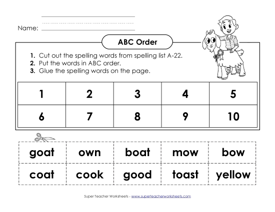 ABC Order - ABC Order: Cut and Glue (A-22) ABC Order - ABC Order: Cut and Glue (A-22)