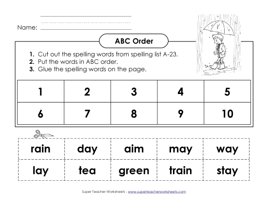 ABC Order - ABC Order: Cut and Glue (A-23)