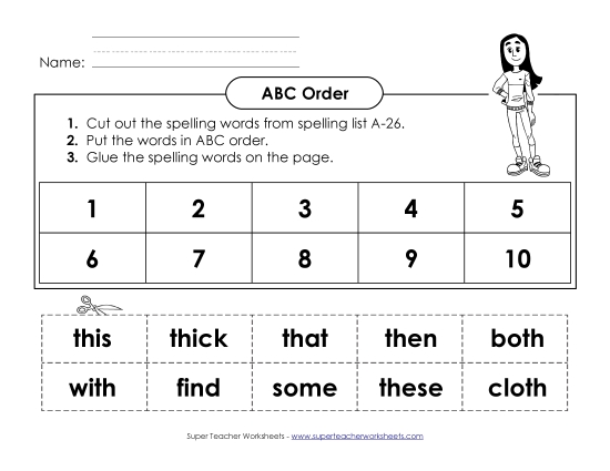 ABC Order - ABC Order: Cut and Glue (A-26)