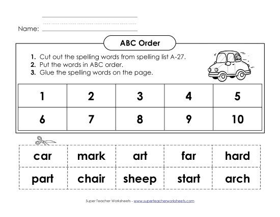 ABC Order - ABC Order: Cut and Glue (A-27)