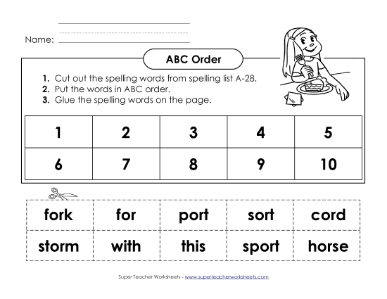 ABC Order - ABC Order: Cut and Glue (A-28)