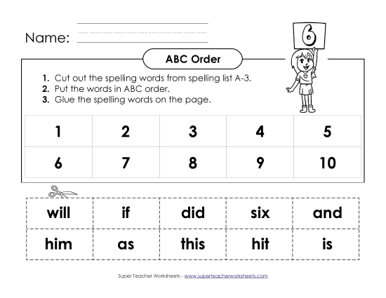 ABC Order - ABC Order - Cut & Glue (A-3) ABC Order - ABC Order - Cut & Glue (A-3)