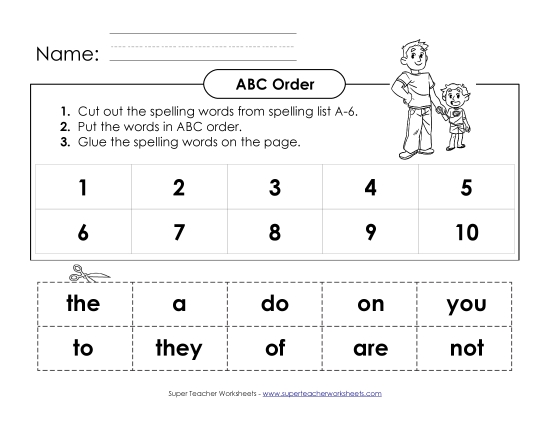 ABC Order - ABC Order - Cut & Glue (A-6) ABC Order - ABC Order - Cut & Glue (A-6)