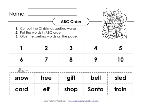 ABC Order - ABC Order: Cut and Glue (A-Christmas) 