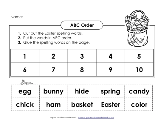 ABC Order - ABC Order: Cut and Glue (A-Easter) ABC Order - ABC Order: Cut and Glue (A-Easter)