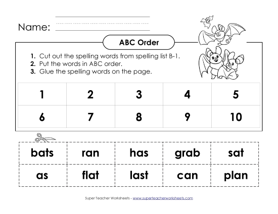 ABC Order - ABC Order - Cut & Glue (B-1) ABC Order - ABC Order - Cut & Glue (B-1)