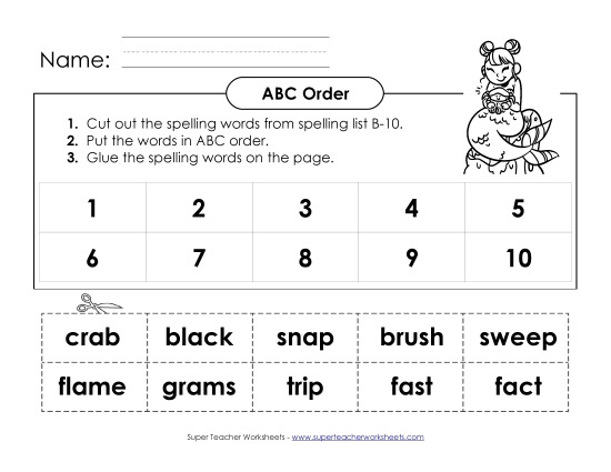 ABC Order - ABC Order: Cut and Glue (B-10) ABC Order - ABC Order: Cut and Glue (B-10)