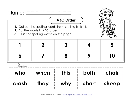 ABC Order - ABC Order: Cut and Glue (B-11) ABC Order - ABC Order: Cut and Glue (B-11)