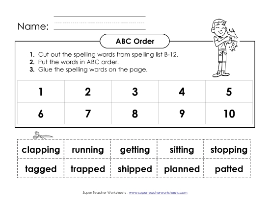 ABC Order - ABC Order: Cut and Glue (B-12) ABC Order - ABC Order: Cut and Glue (B-12)