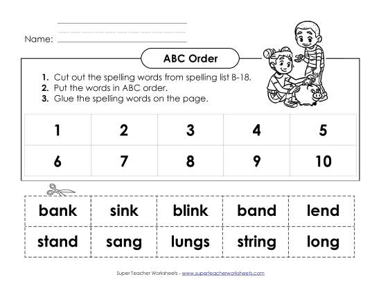 ABC Order - ABC Order: Cut and Glue (B-18)