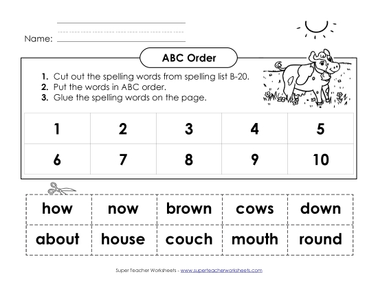 ABC Order - ABC Order: Cut and Glue (B-20)