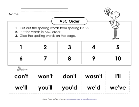 ABC Order - ABC Order: Cut and Glue (B-21) ABC Order - ABC Order: Cut and Glue (B-21)