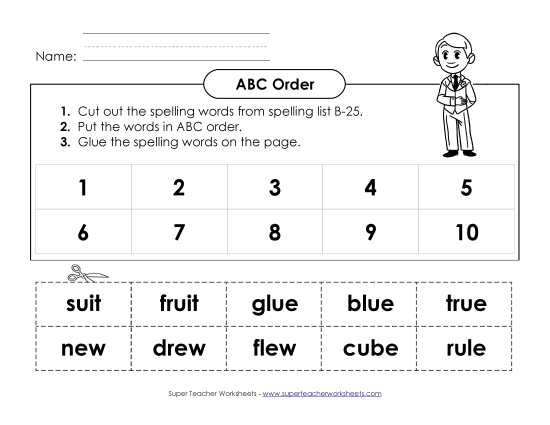 ABC Order - ABC Order: Cut and Glue (B-25) ABC Order - ABC Order: Cut and Glue (B-25)