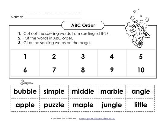 ABC Order - ABC Order: Cut and Glue (B-27)