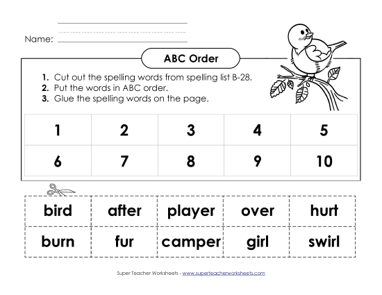 ABC Order - ABC Order: Cut and Glue (B-28)