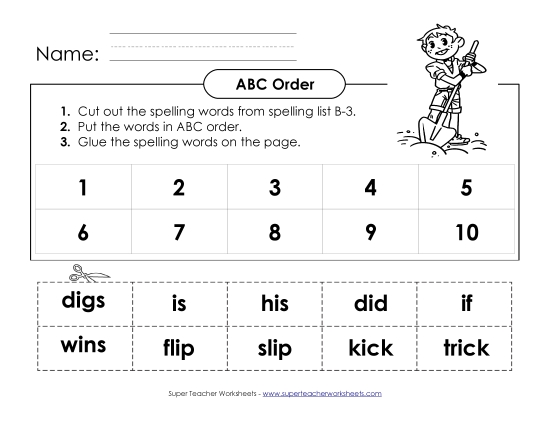 ABC Order - ABC Order - Cut & Glue (B-3)