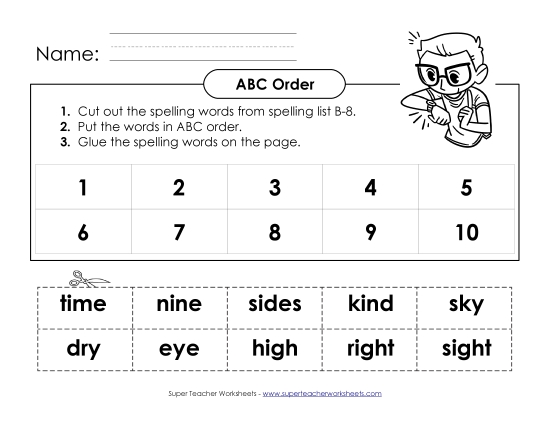 ABC Order - ABC Order: Cut and Glue (B-8)