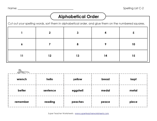 ABC Order - ABC Order: Cut & Glue (C-2)