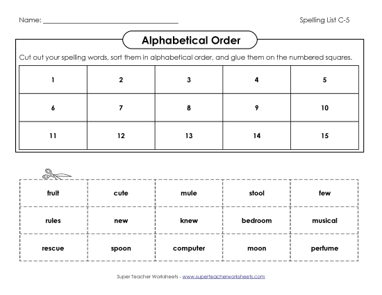 ABC Order - ABC Order: Cut & Glue (C-5)