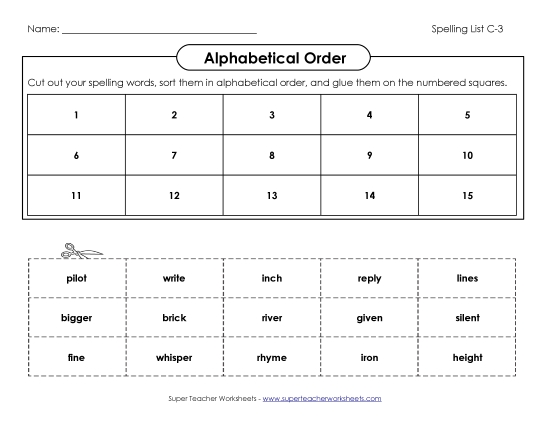 Alphabetical Order - ABC Order: Cut & Paste (C-3) Alphabetical Order - ABC Order: Cut & Paste (C-3)