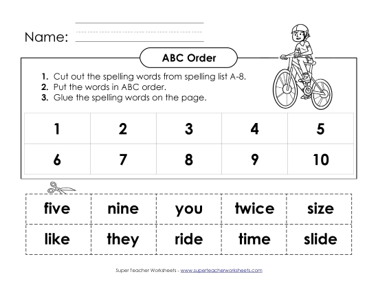 ABC Order - ABC Order: Cut-Glue (A-8)