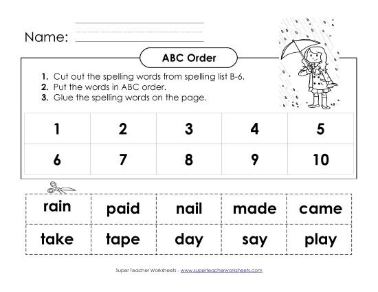 ABC Order - ABC Order: Cut-Glue (B-6)