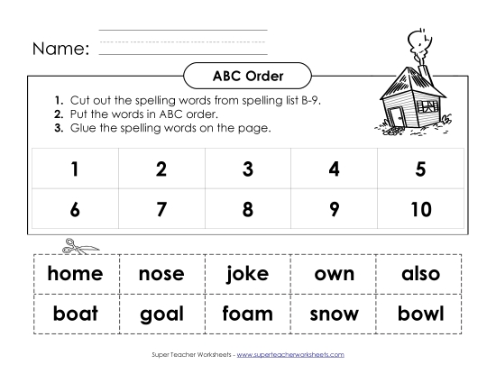 ABC Order - ABC Order: Cut-Glue (B-9) ABC Order - ABC Order: Cut-Glue (B-9)