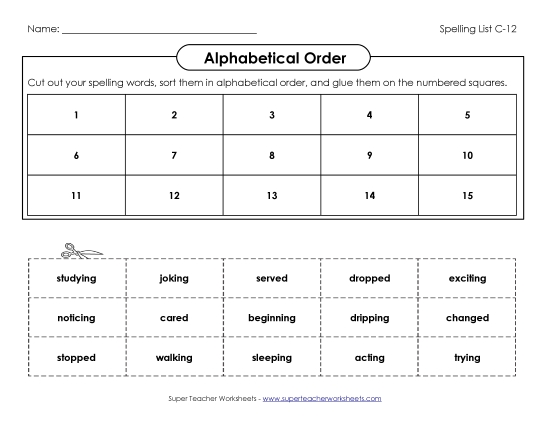 Alphabetical Order - ABC Order: Cut-Glue (C-12)