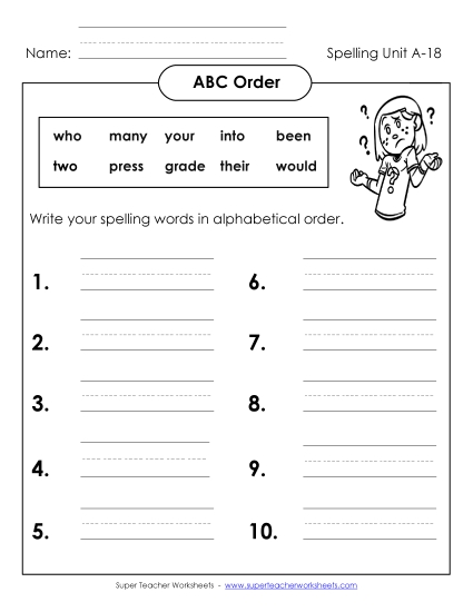 ABC Order - ABC Order: Full List (A-18)