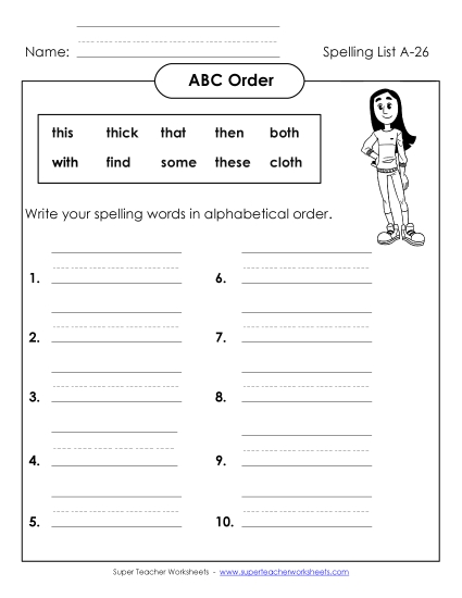 ABC Order - ABC Order: Full List (A-26)
