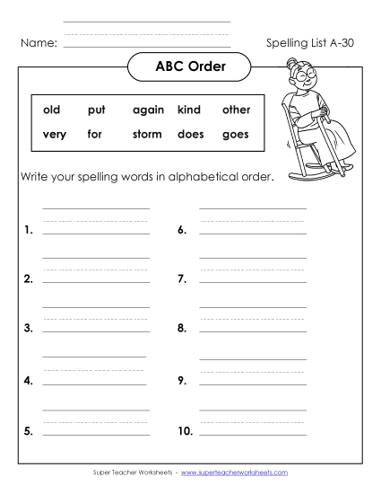 ABC Order - ABC Order: Full List (A-30)