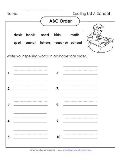 ABC Order - ABC Order: Full List (A-School Words) ABC Order - ABC Order: Full List (A-School Words)