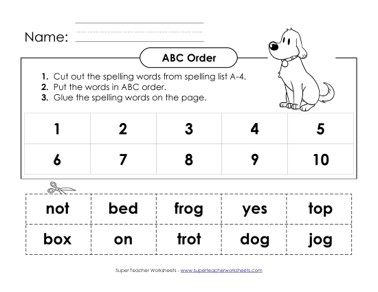 ABC Order - ABC Order - Glue & Cut (A-4) ABC Order - ABC Order - Glue & Cut (A-4)