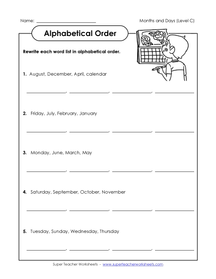 ABC Order - ABC Order Groups (C-Months and Days) ABC Order - ABC Order Groups (C-Months and Days)