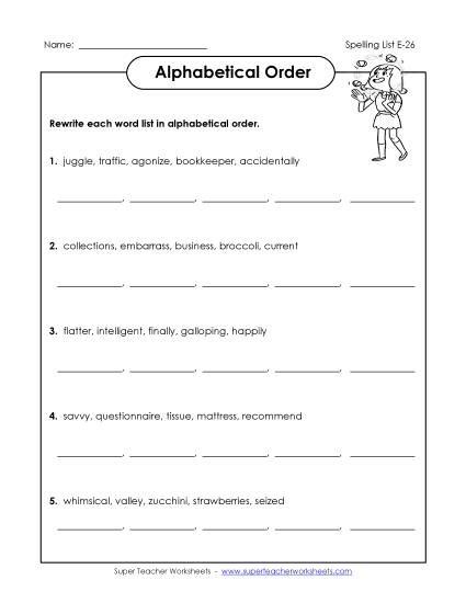 Alphabetical Order - ABC Order Groups (E-26) 