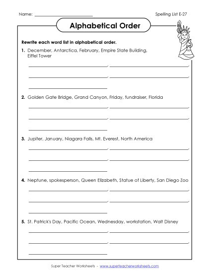 Alphabetical Order - ABC Order Groups (E-27) Alphabetical Order - ABC Order Groups (E-27)