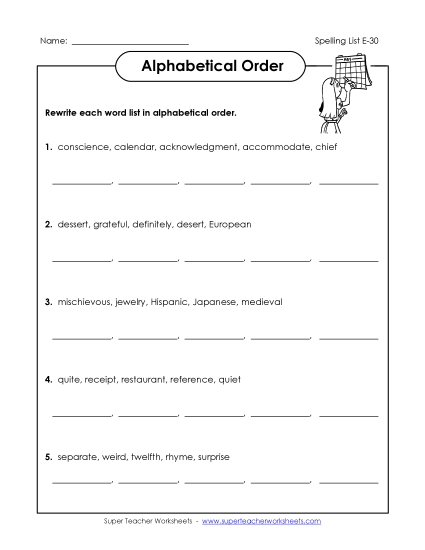 Alphabetical Order - ABC Order Groups (E-30)