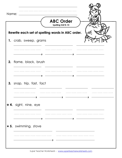 ABC Order - ABC Order - Word Sets (B-10) ABC Order - ABC Order - Word Sets (B-10)