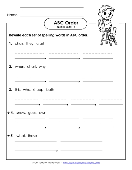 ABC Order - ABC Order - Word Sets (B-11) ABC Order - ABC Order - Word Sets (B-11)